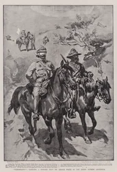 Les yeux bandés, portant un message de Sir George White à l